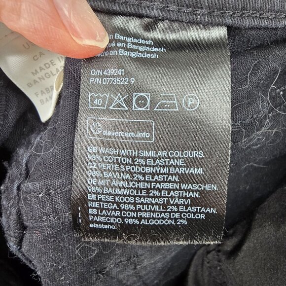 H&M Womens Black High-Waist Denim Shorts US 0 Cotton/Elastane Blend - Picture 4 of 7